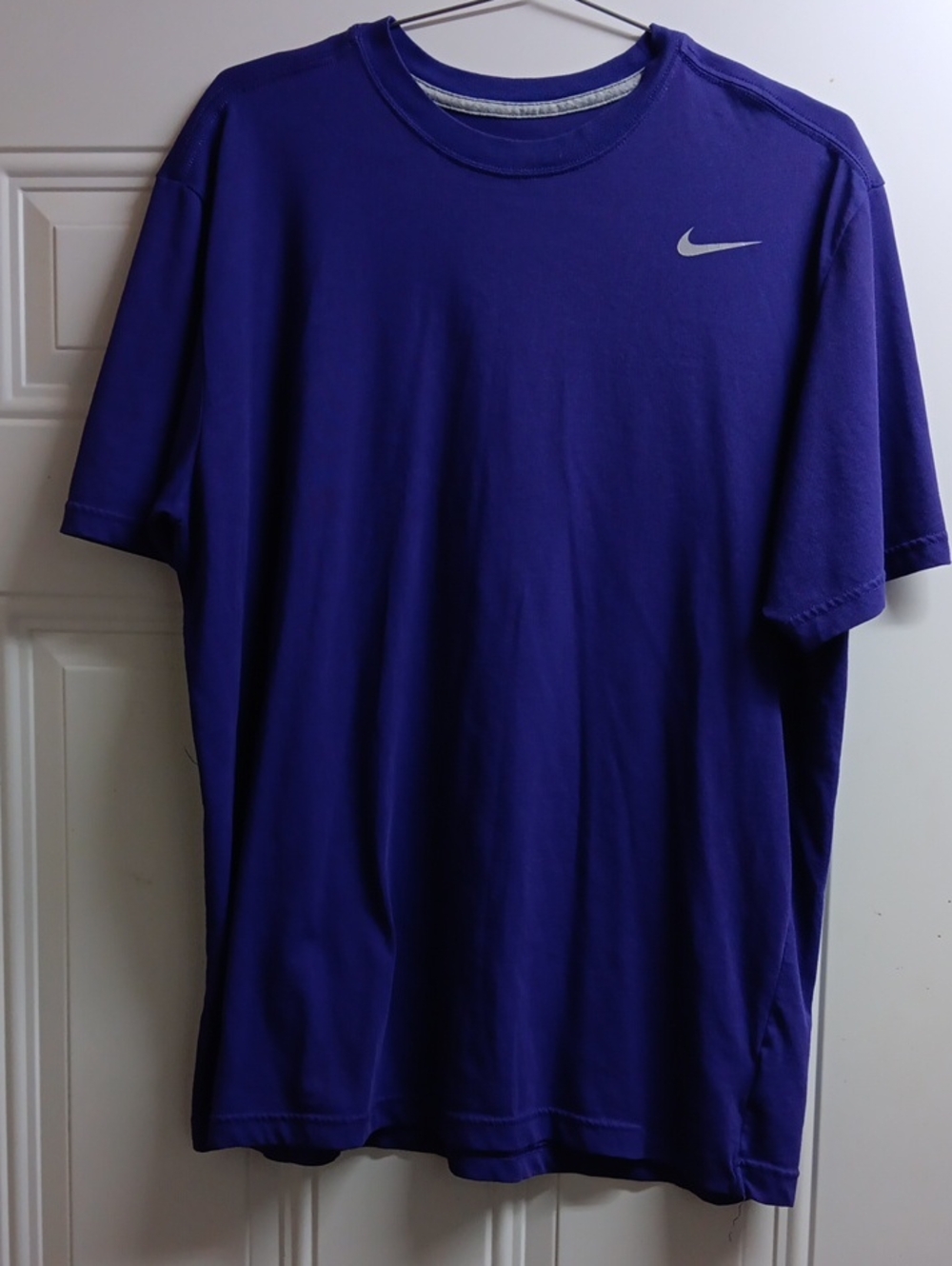 Nike Purple Short Sleeve Performance Tee with Silver Swoosh